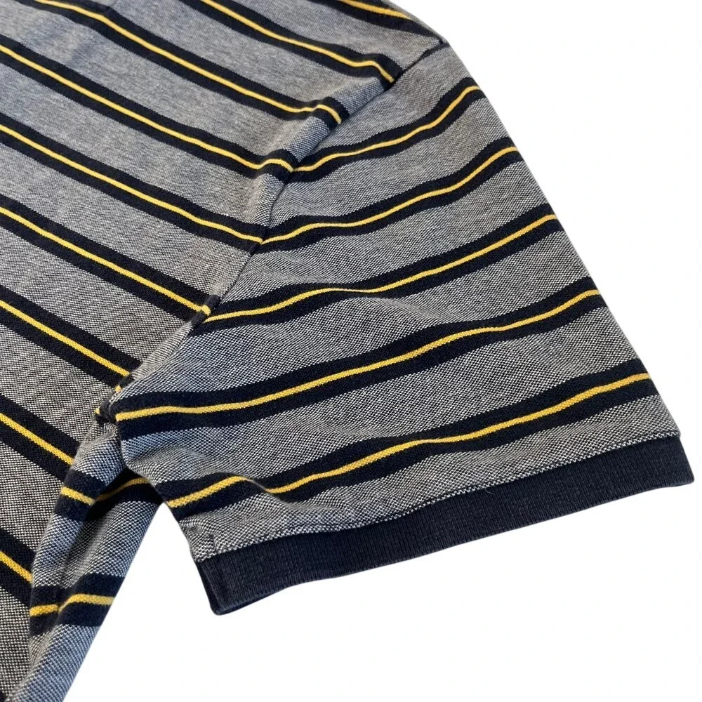 Banana Republic Mens Vintage XL Blue/Yellow Striped Polo Shirt, Banana‎ 216
